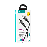 Кабель HOCO U93 USB (m)-Lightning (m) 1.2м 2.4A нейлон черный (1/22/220)