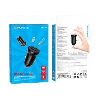 Автомобильное З/У Borofone BZ18A 1USB/Type-C 20W QC3.0 черный (1/48/192)
