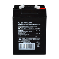 Аккумулятор свинцово-кислотный GoPower LA-445/70 4V 4.5Ah T1/ F1 (1/20)