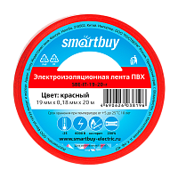 Изолента Smartbuy 19мм*20м ПВХ красный (1/10/200)