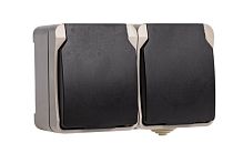 Розетка Smartbuy "Сатурн" 2гн. 16A С/З пластик с крышкой бежевый