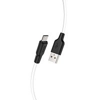Кабель HOCO X21 Plus USB (m)-microUSB (m) 1.0м 2.4A силикон черный белый (1/28/168)