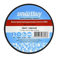 Изолента Smartbuy 15мм*20м ПВХ черный (1/10/200)