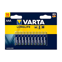 Батарейка Varta LONGLIFE LR03 AAA BL10 Alkaline 1.5V (4103) (10/200)