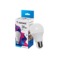 Лампа светодиодная Космос A70 E27 30W 4500К 174-265V матовая (1/10/50)