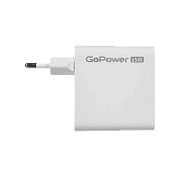 Сетевое З/У GoPower GPQC10 1USB+2Type-C 65W QC3.0 GaN белый