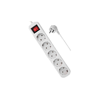 Удлинитель Defender S550 5р.С/З 10A 5.0м с выкл. белый (1/30)