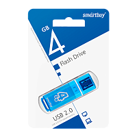 Флеш-накопитель Smartbuy Glossy 4GB USB2.0 пластик синий