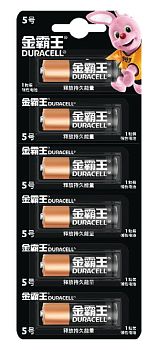 Батарейка Duracell CN Basic LR6 AA BL6 Alkaline 1.5V отрывные (Китай) (6/48/576) 