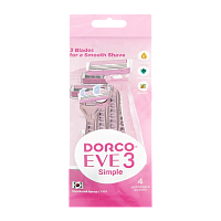 Бритва одноразовая DORCO "EVE3" 3 лезвия 4шт.