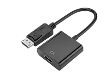Переходник GoPower DisplayPort (m)-HDMI (f) ver.1.4 черный Premium Zip-Lock c подвесом (1/200)
