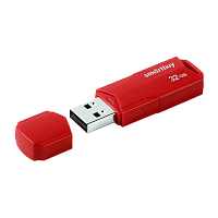 Флеш-накопитель Smartbuy Clue 32GB USB2.0 пластик красный 