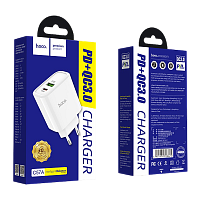Сетевое З/У HOCO C57A 1USB/Type-C 3.0A QC3.0 белый (1/12/120)