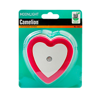 Ночник Camelion NL-263 "Сердце с фотосенсором" 0.6W 220V в розетку красный (1/30/120) 