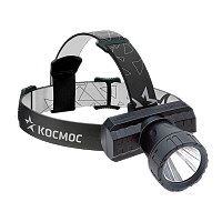 Фонарь налобный Космос KocAcHead3W 3W ХРЕ от аккумулятора черный (1/60/120)