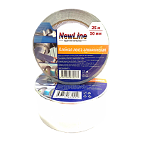 Клейкая лента NewLine 50мм*25м алюминий акрил 50мкм (1/36)