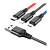Кабель HOCO X76 USB (m)-2хType-C/Lightning/microUSB (m) 1.0м 2.0A нейлон ассорти (1/31/310)
