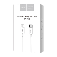 Кабель HOCO X23 Type-C (m)-Type-C (m) 1м 3.0A TPE белый (1/48/276)
