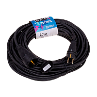 Удлинитель-шнур силовой Космос 1р. 10А 220-350V 3500W IP44 30м каучук КГ 2x1мм² (1/10)