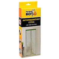 Антимоскитная сетка на дверь Рыжий кот "Капутомоскито" "Прованс" на магнитах белый (1/10)