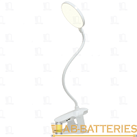 Светильник настольный Ultraflash UF-747 6W прищепка сенс. диммируемый белый (1/42)