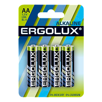 Батарейка Ergolux LR6 AA BL4 Alkaline 1.5V (4/40/720) 