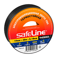 Изолента Safeline 19мм*20м ПВХ термостойкая черный (10/200)