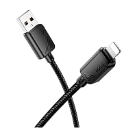 Кабель HOCO X113 USB (m)-Lightning (m) 1м 2.4A нейлон черный (1/31/310)