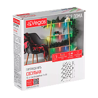 Гирлянда Vegas "Сосульки" 10LED 1.5м нить мульти (1/20)