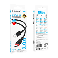 Кабель Borofone BX110 USB (m)-Type-C (m) 1м 3.0A ПВХ черный (1/360)