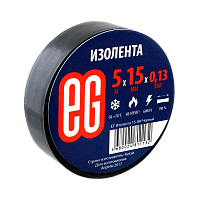 Изолента Еврогарант/EG 15мм*5м ПВХ черный 