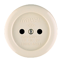 Розетка накладная Makel 1гн. Б/З 16012 (1/25)
