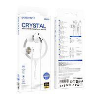 Наушники внутриканальные Borofone BM90 с микр. Lightning (m) белый (1/76/304)