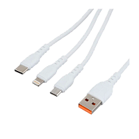 Кабель GoPower GP05-3-1 USB (m)-2хType-C/Lightning/microUSB (m) 1.0м белый (1/200/800)