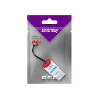 Картридер Smartbuy 707 USB2.0 microSD красный (1/20)
