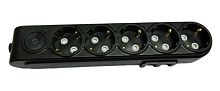 Колодка Makel 5р.С/З с выкл. черный N5310100 (1/12)