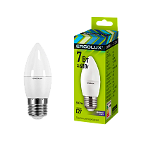 Лампа светодиодная Ergolux C35 E27 7W 6500К 172-265V свеча (1/10/100)