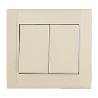 Выключатель Makel Defne 2-клав.10A пластик кремовый 42010003 (1/12)