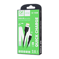 Кабель GFPower F08M USB (m)-microUSB (m) 1м 3.6A ПВХ черный (1/120/480)