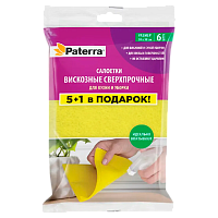 Салфетка Paterra СВЕРХПРОЧНЫЕ 30х38см 6шт. вискоза для кухни и уборки (1/40) 