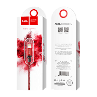 Кабель HOCO X14 USB (m)-Lightning (m) 1м 2.0A нейлон красный черный (1/33/330)