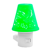 Ночник Camelion NL-194 "Светильник зеленый" 3LED 0.5W 220V в розетку (1/24/96)