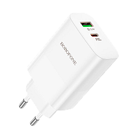 Сетевое З/У Borofone BN10 1USB/Type-C 65W QC3.0 белый (1/35/140)