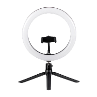 Светильник кольцевой Camelion KD-849 10W 5V на основании 1.8м держатель черный (1/20)