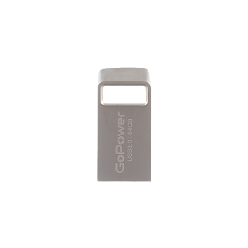 Флеш-накопитель GoPower MINI 64GB USB3.0 металл серебряный (1/50/1000)