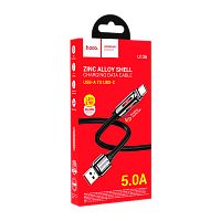 Кабель HOCO U136 USB (m)-Type-C (m) 1.2м 5.0A TPE черный