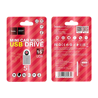 Флеш-накопитель HOCO UD9 16GB USB2.0 металл серебряный (1/80) 