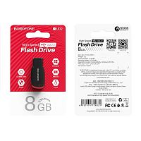 Флеш-накопитель Borofone Generous BUD2 8GB USB2.0 пластик черный красный (1/35/280)