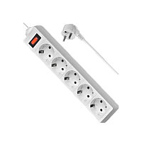 Сетевой фильтр Defender ES Lite 4р.С/З 10A 1.8м 125 Дж белый (1/45)