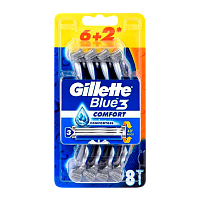 Бритва одноразовая Gillette "BLUE3" 3 лезвия ENG 6+2шт. (1/6) 